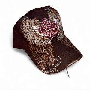 Embroidered Brown Women's Cap